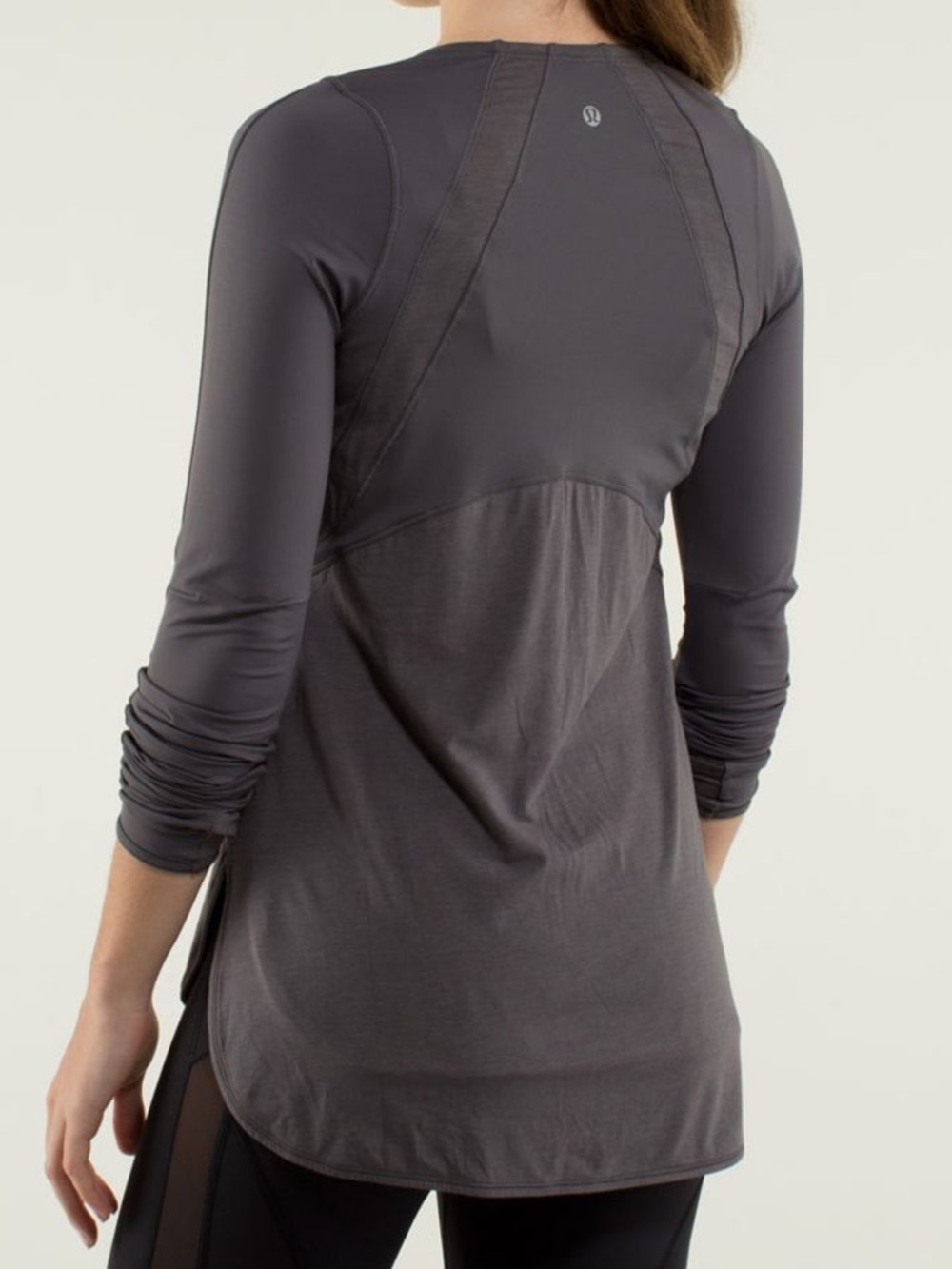 Lululemon Ride Inside Long Sleeve Half Zip Soot Light Grey EUC No Size Tag